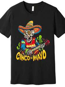 Cinco De Mayo Mexican Party Premium T-Shirt For Men And Women 674297 Funny Men's Short Sleeve T-Shirt Collection Black TT2 - 黑色 - 查看 1