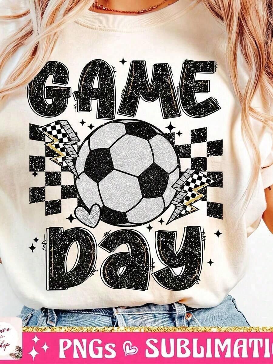 Cute Unisex Premium Casual T-Shirts For Soccer Match Day, Soccer Glow, Soccer Vibes, Retro Soccer Jersey Design, Soccer Mom, Match Day, Sports. Breathable And Fashionable Short Sleeve T-Shirts For Men And Women. - 白色 - 查看 1