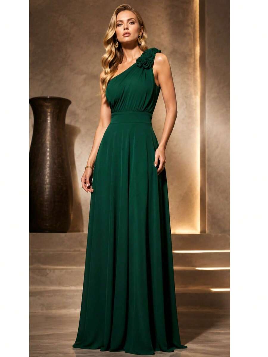 vestido longo para madrinha formanda convidadas elegante sereia detalhe ombro sem brilho para dia ou noite