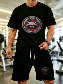Mens 2 Piece Outfits  Graphic Tees Men Shirts  Deadpools Marvels Little Mean DC Avengers X-Mens ClAsssic Cotton Retro Short SLeesve Daily Casual Printed Stylish Versatile T-Shirt (3) Gym Clothes Men - 黑色 - 查看 1