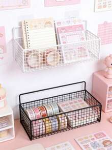 1/2pcs Tidy, Hassle-Free, Easy-To-Install Cast Iron Kitchen Storage Rack - No Drilling Required, Suitable For Modern Wall-Mounted Storage In Home And Dorm - Multicolor - View 4