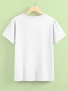 Plus-Size Women'S Printed T-Shirt - White - View 2