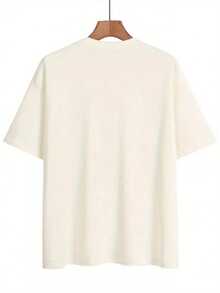 Camiseta suave para mujer, 100% algodón, estilo universitario, con divertido estampado de osito de peluche, diseño de oso lindo, adecuada para el uso diario y casual en primavera y otoño, suave y linda, estilo juvenil, diseño versátil, casual y a la moda, cuello redondo sencillo, mangas cortas cómodas y transpirables, blusas elegantes para dama. - Albaricoque - Ver 3