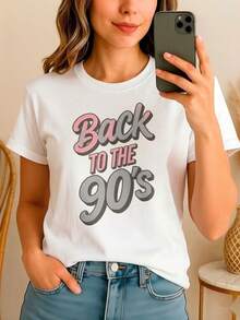 Esenciales de fútbol: Camiseta gráfica vintage de los 90, tela transpirable y agradable para la piel, textura suave al tacto, estética retro, ropa casual de estilo urbano, perfecta para uso diario, actividades al aire libre, festivales de música, fiestas o como un regalo creativo para amigos. - Blanco - Ver 8
