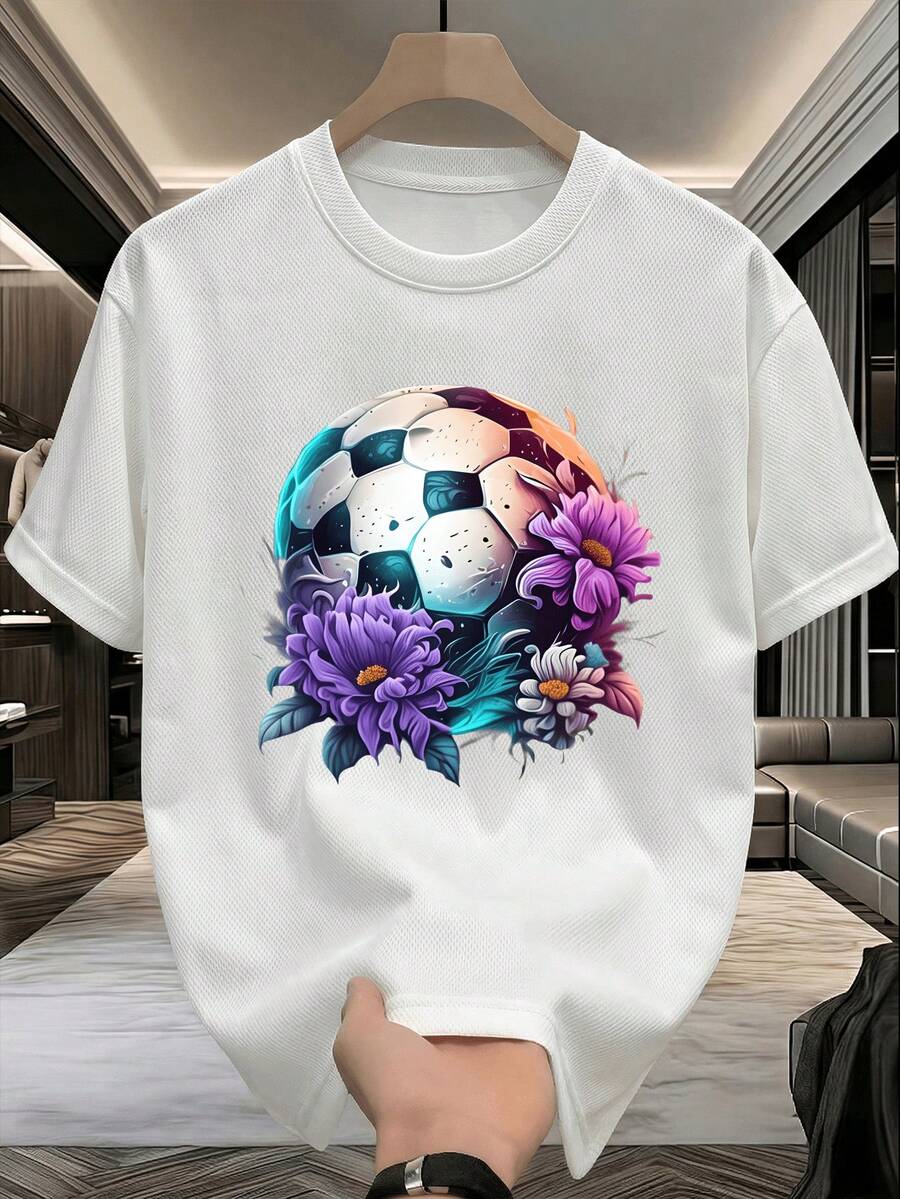 100% Cotton T-Shirt With Mexico 2026 Soccer Theme, Culture Print, National Pride Style, Soft Classic Fit, Ideal For Watching Games And Traveling, Machine Washable. - 白色 - 查看 1