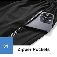 Pantalones informales de verano para hombre y mujer, Pantalón deportivo de secado rápido, color negro, 3XL - Negro 003 - Ver 6