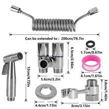 Handbrause-Set Aus Edelstahl (inkl. Teleskopschlauch Und Wandhalterung) – Zwei Strahlarten; Ideal Für Die Körperpflege, Die Reinigung Von Toilette Und Boden Sowie Zum Waschen Von Haustieren. Diese Multifunktionale Brause Ist Einfach Zu Installieren Und Der Perfekte Helfer Für Die Tägliche Badhygiene – Besonders Geeignet Für Familien Mit Haustieren Oder Senioren Und Alle, Die Eine Sanfte, Wassersparende Reinigungslösung Suchen. - A - Übersicht 3