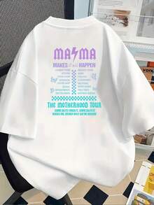 New 180g Heavyweight T-Shirt, 100% Cotton, For Women With A Fun Slogan About Motherhood - Journey Print, With Pregnancy Symptoms And Quotes About Childbirth, Casual Short-Sleeved Round Neck Top, Suitable For Pregnant And Postpartum Women, Fun Clothing To Announce Pregnancy, Comfortable For All Seasons, Machine Washable, Soft Fabric, Durable Seams - Suitable For Layering In Spring And Autumn And As A Single Garment In Summer, Unisex Style. - 黑色 - 查看 7