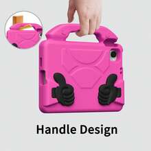 1 pieza Soporte para pulgar de tableta, hecho de material EVA de alta calidad, a prueba de golpes y caídas, adecuado para estuches protectores de tabletas de múltiples marcas, con función de soporte, compatible con múltiples modelos y marcas incluyendo HONOR PAD X8a, Pad, X8a y X9 - Rosa Fucsia - Ver 3