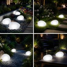 Lámpara decorativa inalámbrica de bola de piedra solar, luz ambiente para interior y exterior para jardín, patio y mesa - Lámpara solar de piedra - Ver 5