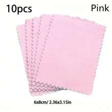 10/30pcs Jewelry Cleaning Cloths, Pink Polishing Cloths, Suitable For Sterling Silver, Gold, Platinum, 6x8cm Small Polishing Cloths - Multicolor - View 19