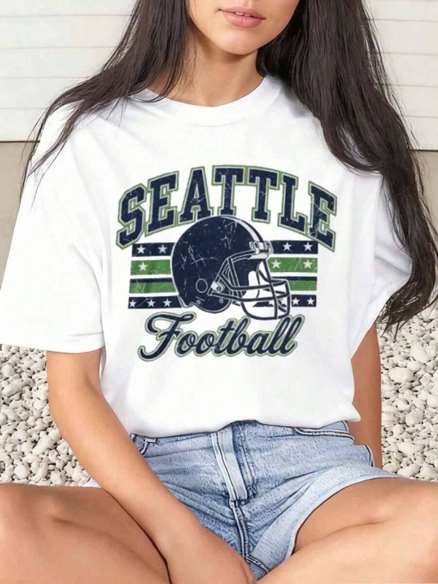 Women's T-Shirt With Bow And Hearts, Valentine's Day Design, Casual, Round Neck, Short Sleeve, Soft And Comfortable, 220g - 白色 1 - 查看 1