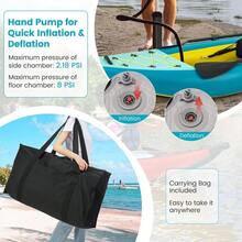 Inflatable Kayak, 12.5Ft 507lbs Tandem Kayak With 2 Aluminum Paddles, 2 Padded Seats, Footrests, 2 Fins, Hand Pump, Carry Bag A - Green- - View 6