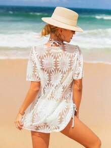 Vestido cover up unicolor transparente - Blanco - Ver 2