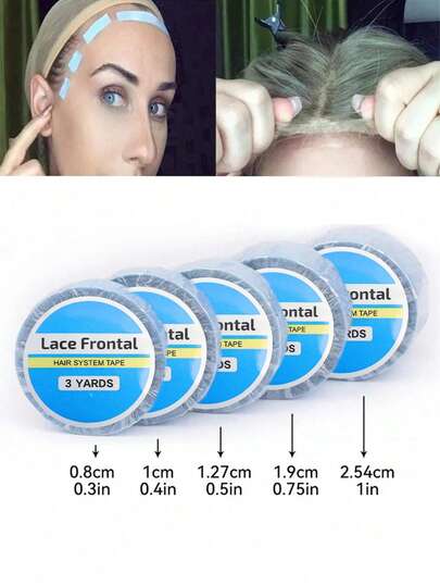20pcs Lace Wig Tape, 3 Yards Per Roll, Double-Sided Super Sticky C-Shape Lace Front Wig Tape, Suitable For Wigs And Hair Extensions, Waterproof Double-Sided Tape, Lace Front Wig Tape