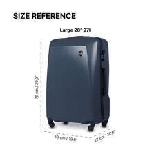 W WINGS 20"、24"、28" ABS+ 硬殼行李箱套裝 | 密碼鎖、伸縮拉桿、360°旋轉輪，適用於度假與商務旅行 - 藏蓝色 - 查看 10