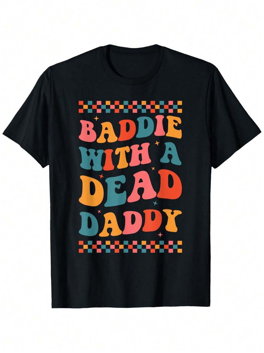 Bad Boy With Dead Dad, Dead Dad Club Humorous T-Shirt - Black - View 1
