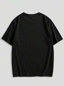 Men's&Women's ROMWE MEN Goth Camiseta gráfica con cruz para hombres para Halloween, escuela, estilo de los 2000 - Negro - Ver 2