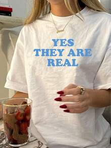 Vintage Style Crew Neck T-Shirt For Women, Polyester Blend, Short Sleeve, Regular Length, With Geometric Pattern, For Summer Knit Fabric Tee - White - View 1
