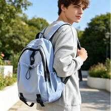Ba lô dây rút nhiều ngăn unisex, túi nylon bền chắc dung tích lớn, balo đựng laptop cho học sinh, sinh viên, du lịch ngoài trời. - Nhiều màu - Xem 3