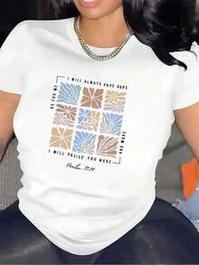 Short-Sleeved T-Shirt Ideal For The Home Office, Designed To Be Durable And Comfortable With An Inspiring Design, Perfect For Both Casual And Formal Occasions, Made With Soft Fabric, A Modern And Adaptable Blouse For Everyday Wear. Women's Casual Short Sleeve T-Shirt Solid Color Basic Tee Top Blouses For Women Shirt - 白色 - 查看 7