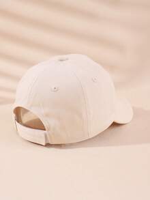 1 pieza Gorra de béisbol ajustable de unicolor beige para protección solar de bebés/niños pequeños - Beis - Ver 3