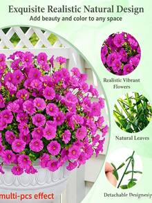 1/6/12pcs - Colorful Vibrant Artificial Plant Flowers Outdoor Spring/Summer Decor, Pink Faux Daisy Eucalyptus Durable, Suitable For Indoor/Outdoor Decoration, Outdoor Home, Porch, Yard, Windowsill, Yard Decor, Wedding And Home Decor, Yard, Window, Yard Decor, Ornaments, Winter Decor, 2026 New Year - Hot Pink - View 3