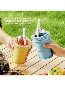 Botella de agua plegable con forma única de hockey sobre hielo, bandeja de silicona creativa para hacer cubitos de hielo esféricos, portátil y fácil de almacenar, esencial para el verano - Vaso de hielo plegable multicolor - Ver 6