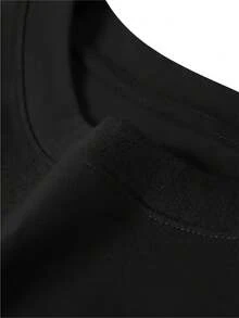1 pieza de camiseta para hombre con temática de escalada y gatos - Cuello redondo casual, mangas cortas, tejido de punto ligero, corte holgado, adecuada para uso en el gimnasio para entusiastas de la escalada. - Negro - Ver 3