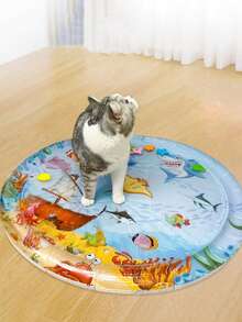 Alfombrilla de agua redonda/cuadrada para juego de gatos, cama de agua para mascotas, esterilla de enfriamiento de verano para gatos/perros, oasis de agua para juego de animales, esterilla de cama de agua, refrescante y cómoda - Multicolor - Ver 4