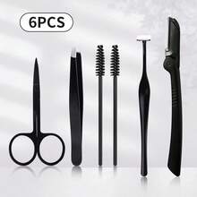MONKIDS 6/10pcs Eyebrow Grooming Kit, Includes Eyebrow Scissors, Tweezers, Eyebrow Razor, Steel Comb, Scissors, Stainless Steel Eyebrow Trimmer, Micro-Distance Anti-Scratch Design, Makeup Tool Set Suitable For Beginners - Multicolor - View 15