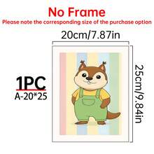 1/3件套帆布墙画海报，适用于房间家居装饰，美观实用，可选画框，可用于房间装饰、卧室装饰、婴儿房装饰、客厅装饰、办公室装饰等。可爱动物主题儿童房墙画三件套，适合婴儿房装饰、儿童卧室墙画，北欧风格儿童房艺术画。 - 彩色 - 查看 30