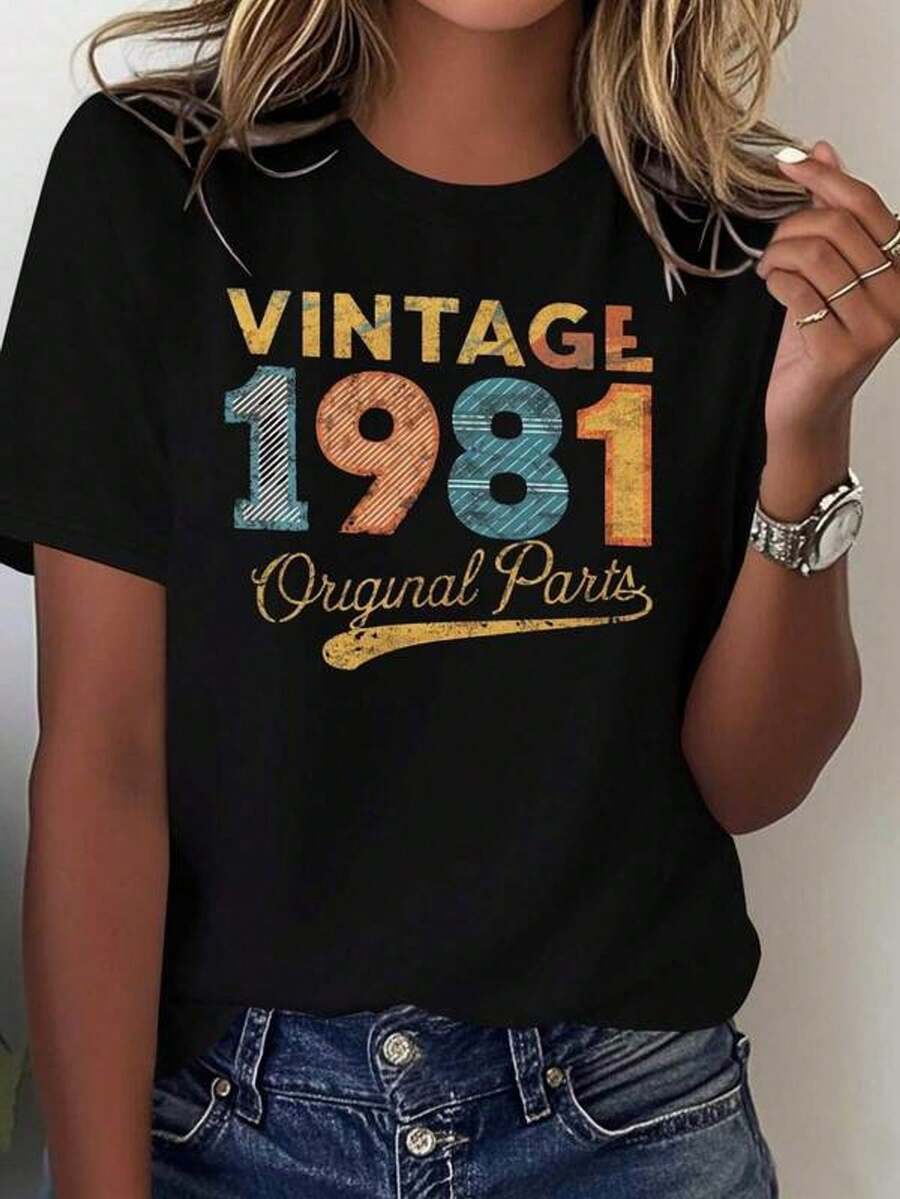 Vintage Blouse For Women, Circa 1981. Made From High-Quality Fabric, It Features A Relaxed Fit And Is Very Comfortable To Wear. It Has A Casual, Laid-Back Style With A Striking And Attractive Print. - 黑色 - 查看 1