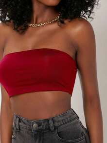 BASICS Top corto tubo sólido - Rojo - Ver 6
