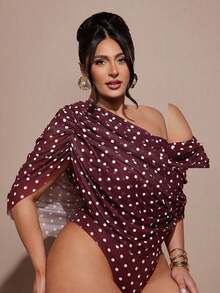Mono de mujer talla grande con cuello asimétrico, ropa de vacaciones, primavera/verano - Multicolor - Ver 4
