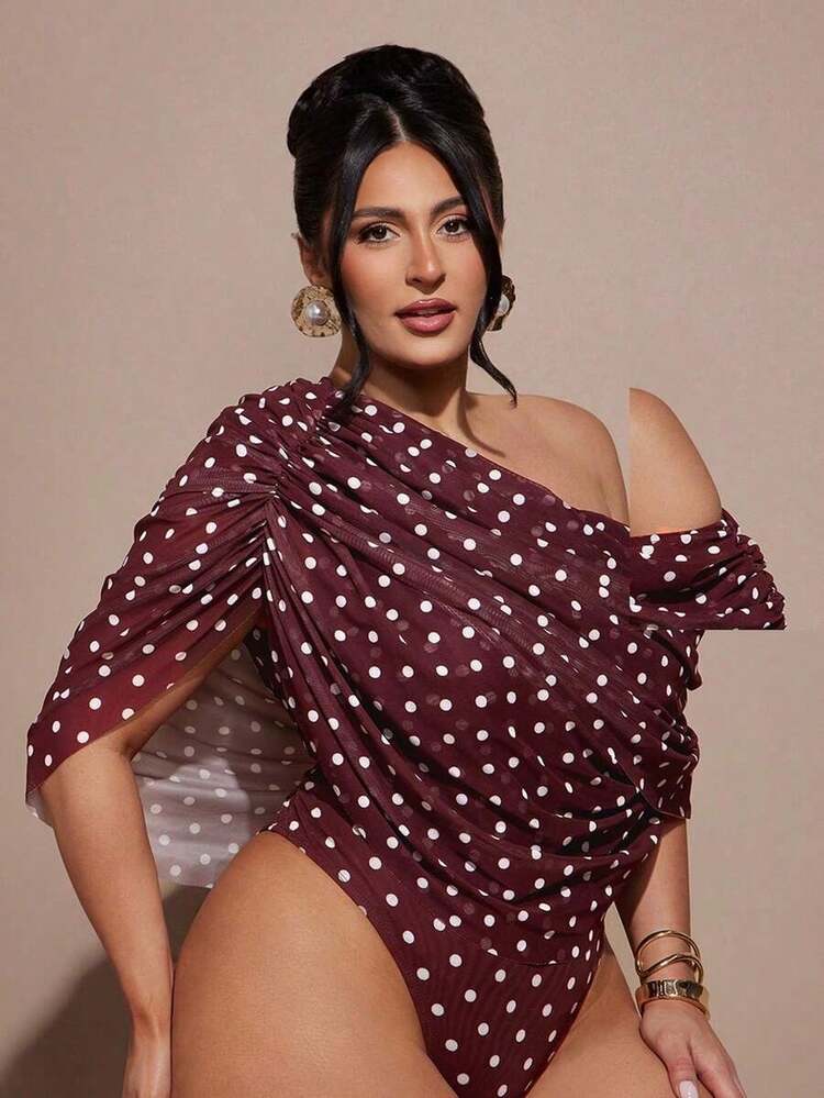 Mono de mujer talla grande con cuello asimétrico, ropa de vacaciones, primavera/verano - Multicolor - Añade 4