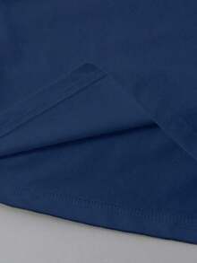 Camiseta deportiva casual con bordado de corazón para mujer de talla grande - Azul marino - Ver 4