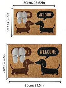1pc Crystal Velvet Super Cute Brown & Black Long Plush Welcome Mat, Suitable For Porch, Kitchen Or Entryway, Perfect Gift For Pet Lovers, Easy To Clean, Interesting Design - A - View 9