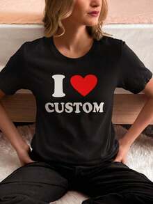Personalized Mexican Women's T-Shirt - Add Your Own Text/Image (Slogan/Saying/Favorite Phrase/Internet Meme) To Design Your Personalized T-Shirt, Perfect As A Gift For Girlfriend/Wife, Valentine's Day, Thanksgiving, Christmas, Anniversary, Birthday, Wedding, Best Friend, Ornamental, Friend, Elegant, Fashion, Hipster, Minimalist, Casual Style, Summer, Chic Urban Casual Style Cotton T-Shirt Fashion Summer - 黑色 - 查看 7