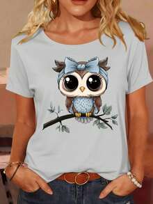 Camiseta de Verano de Alta Gama para Mujer, con Estampado Creativo de Letras, de Algodón Puro, Ideal para Ocio al Aire Libre en Primavera y Verano, Viajes y Fiestas, Fácil de Combinar. - Albaricoque - Ver 4