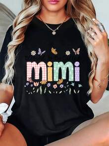 1 pieza de top casual de manga corta y cuello redondo, tela elástica, lavable a máquina, ajuste cómodo adecuado para todas las estaciones, versátil para uso diario casual, muestra un estilo natural y elegante, imprescindible para fiestas de verano, entrega local, el mejor regalo para el Día de la Madre, 180g 100% algodón. - Blanco - Ver 6