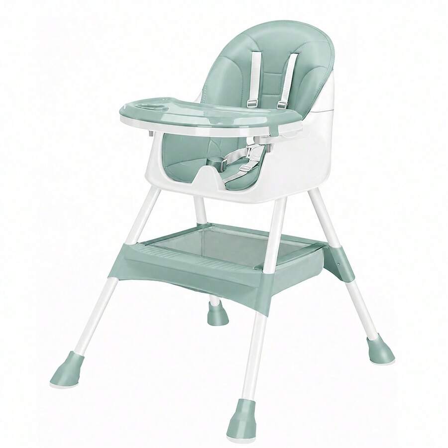 3 In 1 Baby Products, Foldable And Portable, Very Suitable For Outdoor Dining And Play. The Foldable Seat Is Equipped With A Five-Point Pressure Fixing Device And A Double Plate. - màu xanh lá - Xem 1