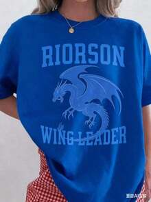 Xaden Riorson Wingleader T-Shirt, Fourth Wing Merch, Literary Merch, Booktok, Onyx Storm Reader, Violence Shadow Daddy, Onyx Storm Book Merch, Unisex T-Shirt, Short Sleeve Casual - 藍色 - 查看 4