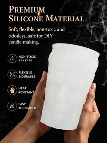 3D Creepy Stitched Face Silicone Mold, Halloween Melting Zombie Candle Making Tool, Non-Stick Mold For Soy Wax Candles And Resin Crafts, Easy Demold, Reusable - Mold - View 5