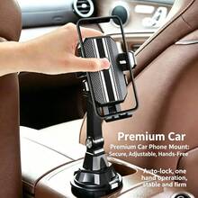 Car Cup Holder Phone Mount Universal 360° Rotatable Adjustable Long Arm Cell Phone Holder Stable Secure Cradle For All Smartphones Car Interior Accessory - Black - View 3