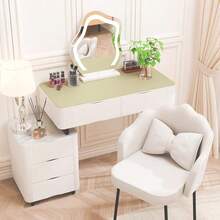 1pc Square Single-Sided Leather Student Desk Mat, Solid Color Minimalist Style, Waterproof And Easy To Clean, Multipurpose For Writing Desk, Student Desk, Office Desk, Tablecloth - Green - View 8