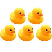 5 uds pato de goma juguetes de baño Mini patos amarillos pato flotante juguete de baño de bebé ducha fiesta favores regalo para niños pequeños niños niña - 5 piezas - Ver 8
