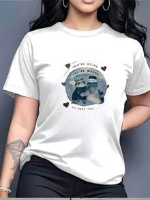 Funny 180g T-Shirt With The Phrase "You're Weird, I'll Keep Following You" - A Christmas Gift For Friends, Family And Work Teams - Soft And Comfortable, Suitable For Anyone To Wear. - 白色 - 查看 7