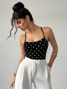 Body elegante y romántico con estampado bohemio y espalda cruzada, adecuado para vacaciones en la playa de Hawái y citas - Negro - Ver 8