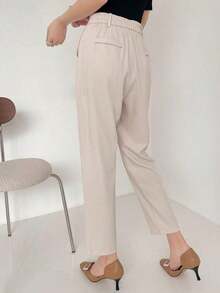 Pantalones rectos casuales de negocios para mujeres - Beis - Ver 2